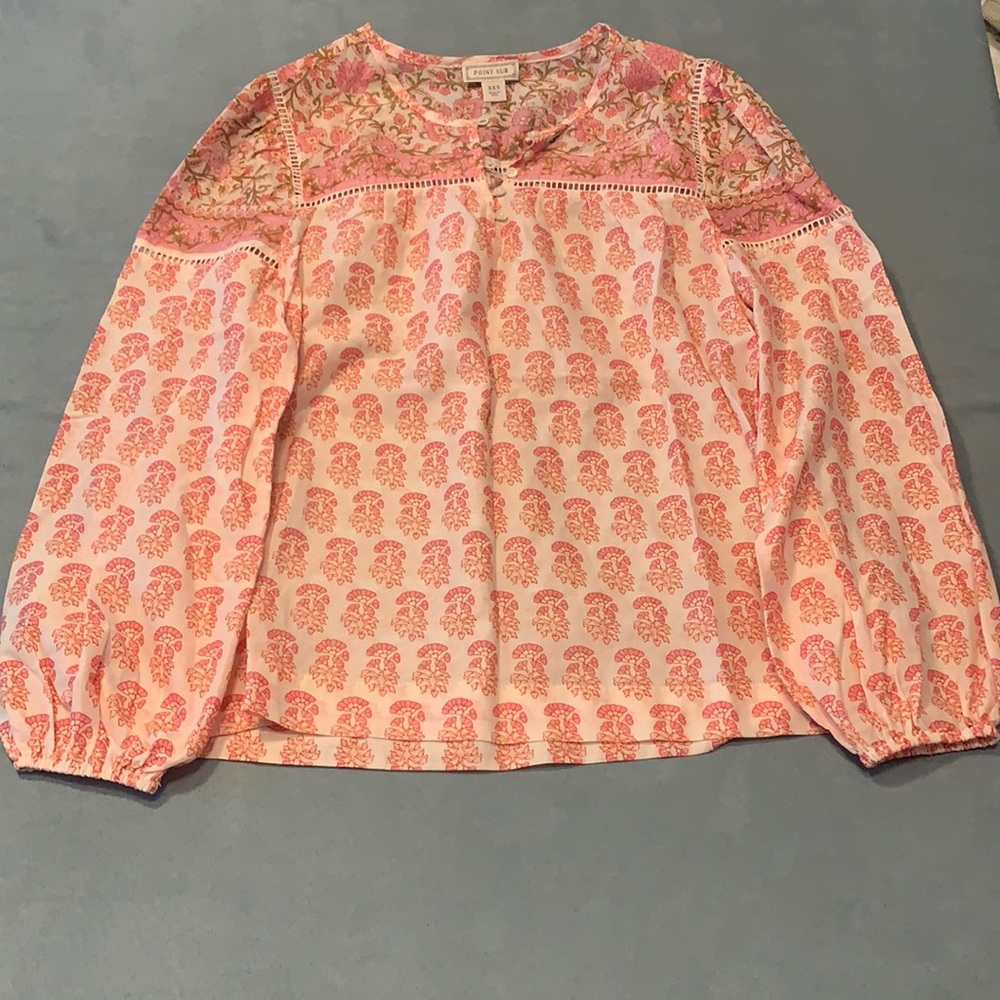 Point Sur JCrew block print top